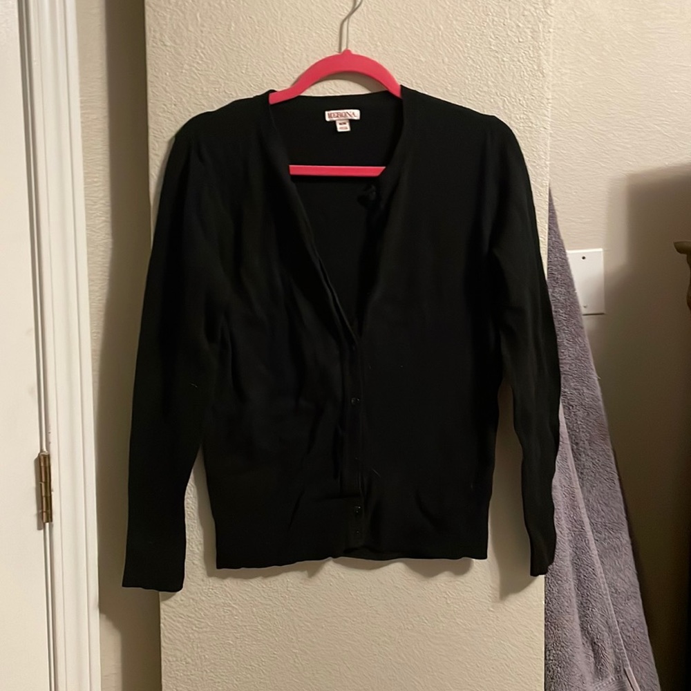 Black cardigan, long sleeve